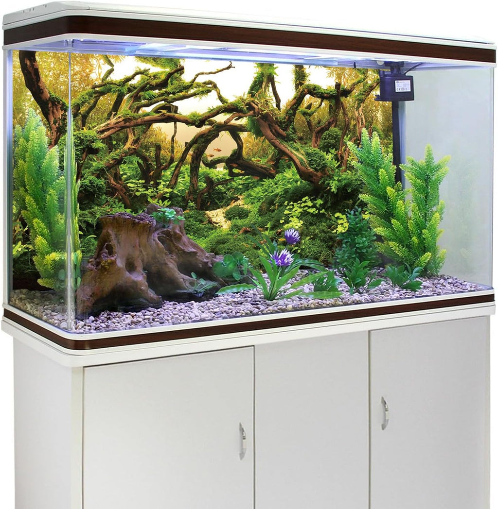 Jungle style aquascape scenery for large glass aquariums forty eight by twenty four inches