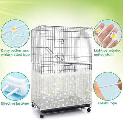 Close up view of the durable fade resistant nylon netting material on the Shappy bird cage protector