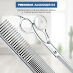 Complete corded and cordless pet hair cutting kit with accessories