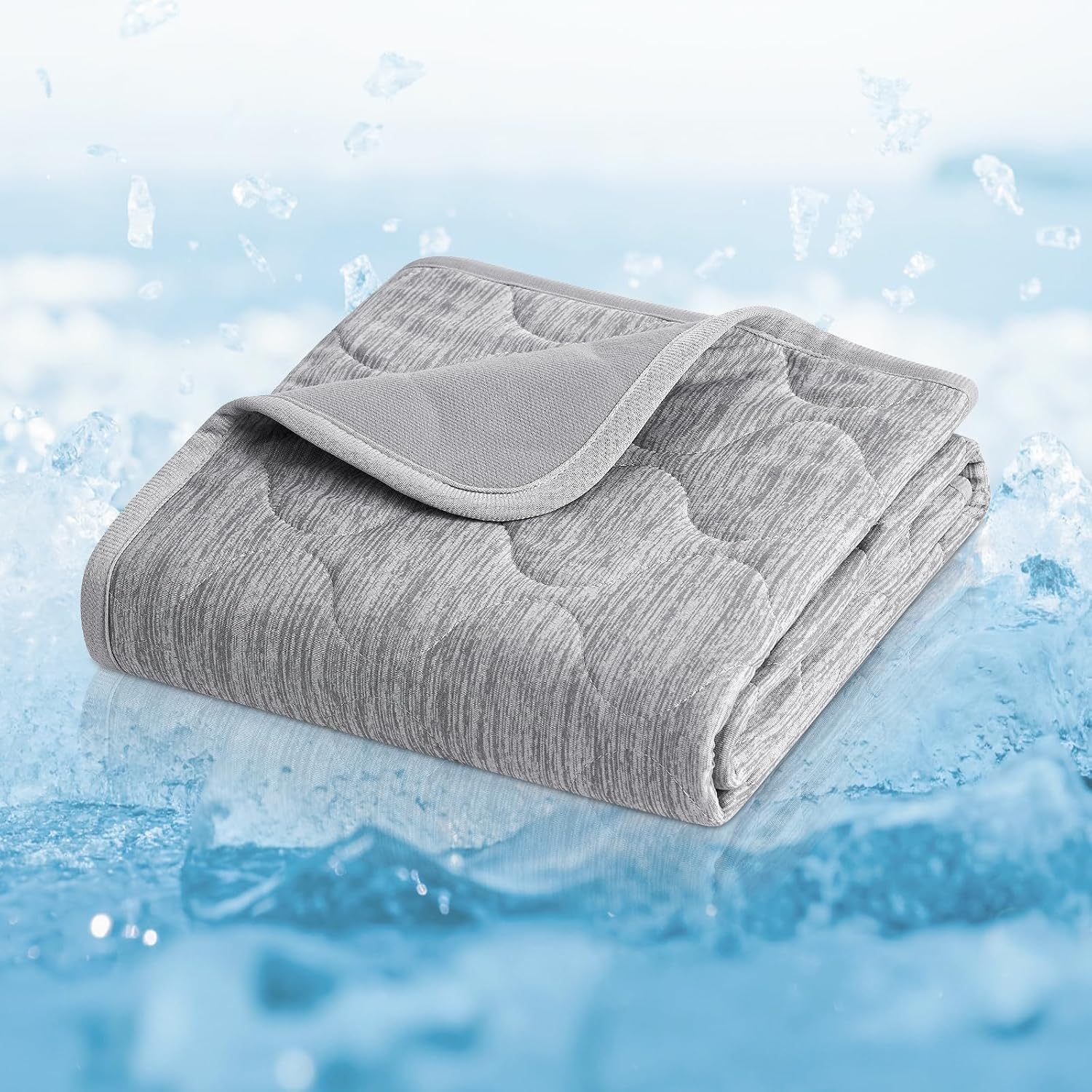 Cozy Bliss Leakproof Cooling Blanket for Large Dogs - Q-Max 0.5, Durable & Washable Dog Cooling Mat for Hot Weather, Soft Pet Throw & Couch Protector for Dogs & Cats, 40x60 Inch, Heather Silver Grey - Image 10