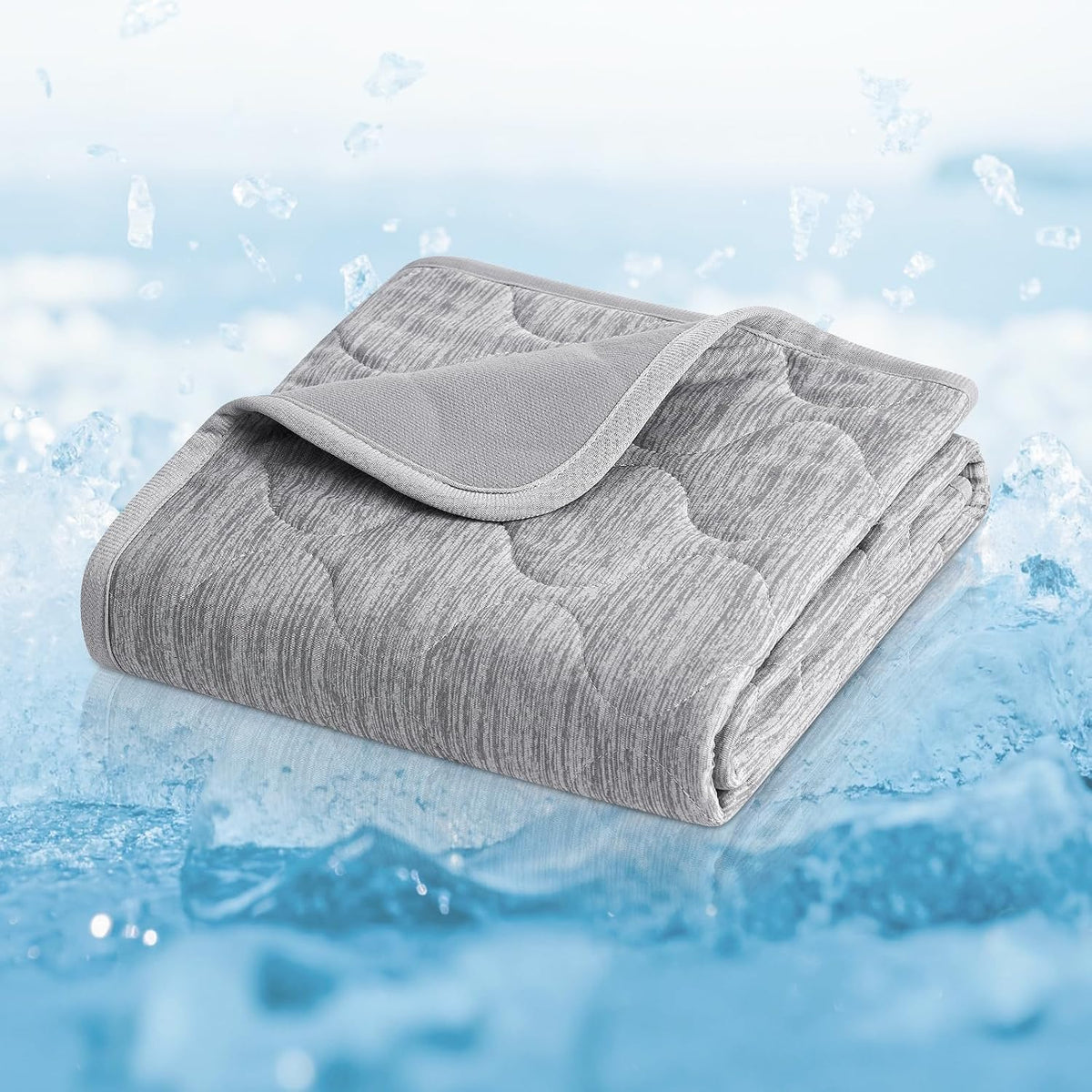 Cozy Bliss Leakproof Cooling Blanket for Large Dogs - Q-Max 0.5, Durable & Washable Dog Cooling Mat for Hot Weather, Soft Pet Throw & Couch Protector for Dogs & Cats, 40x60 Inch, Heather Silver Grey - Image 10