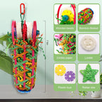 Kyouki bird toys showing natural loofah and willow vine details