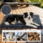 Reinforced corners detail on Zakapaws chew resistant mat