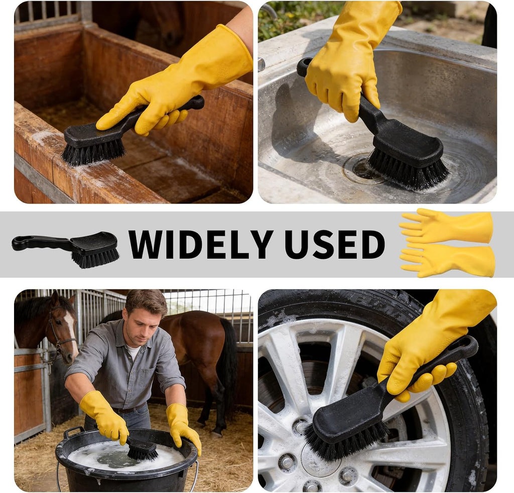 YIYIREA multi purpose utility brush being used for car tire and wheel cleaning