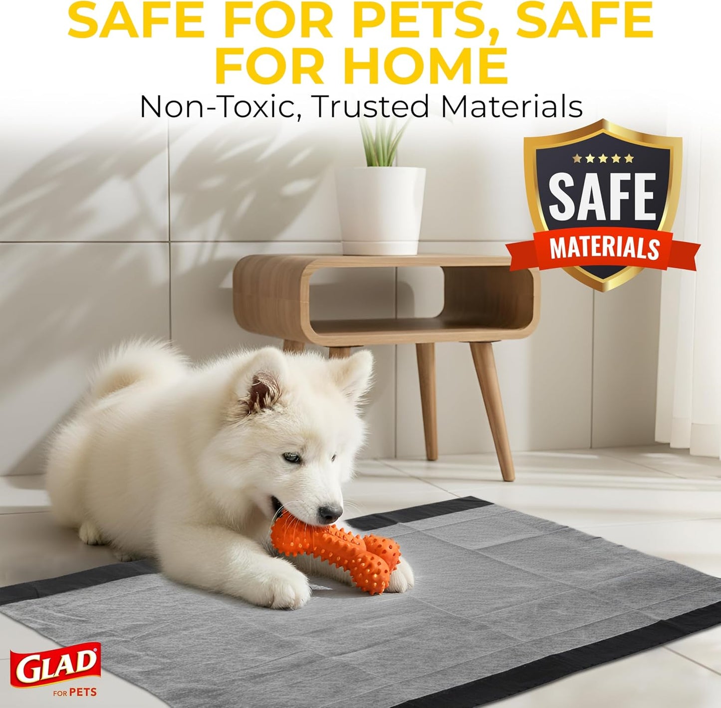 Glad premium imported pet training pads for indoor potty protection