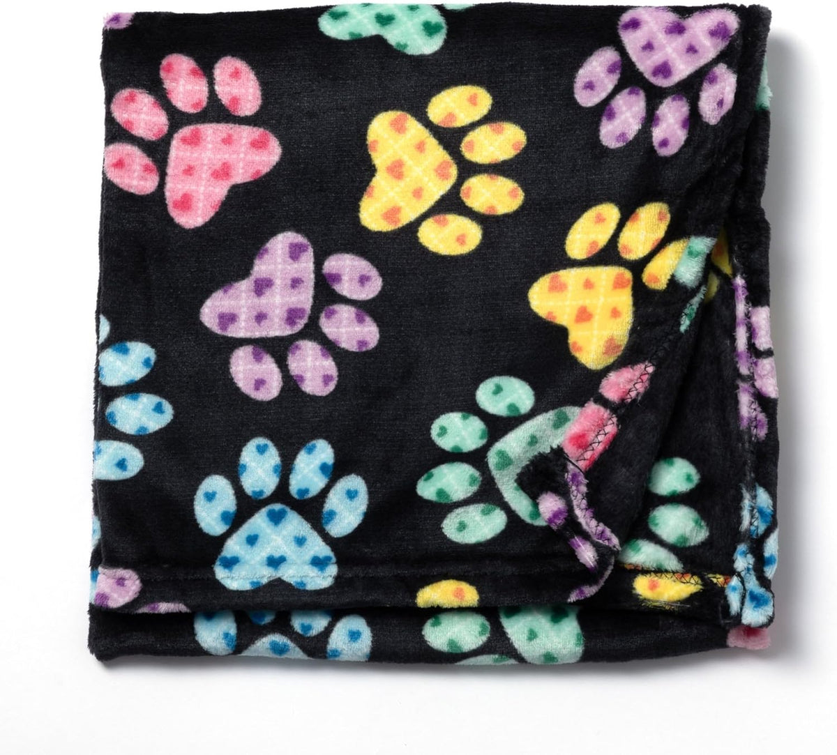 Pet Dog Cat Blanket Ultra Soft Cozy Fleece Paw Print Design Machine Washable Durable for Crates Beds Sofas Travel (Purple Paw Symphony, Large) - Image 12