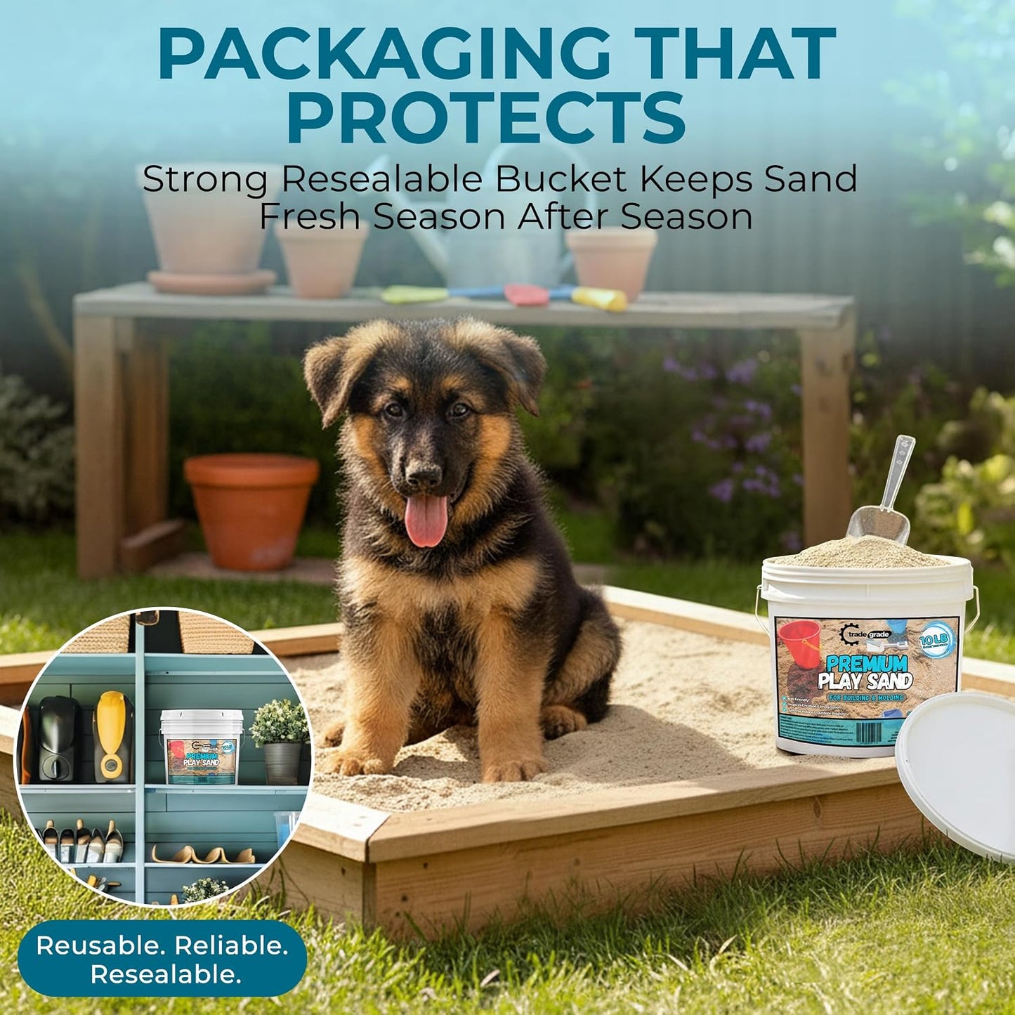 Trade Grade Play Sand for Sandbox Sand for Kids - Bulk Bucket Natural Play Sand for Kids, Sensory Play, Tables, & Outdoor Fun, Perfect for Wet Castle Building & Creativity (10 Pounds) - Image 9