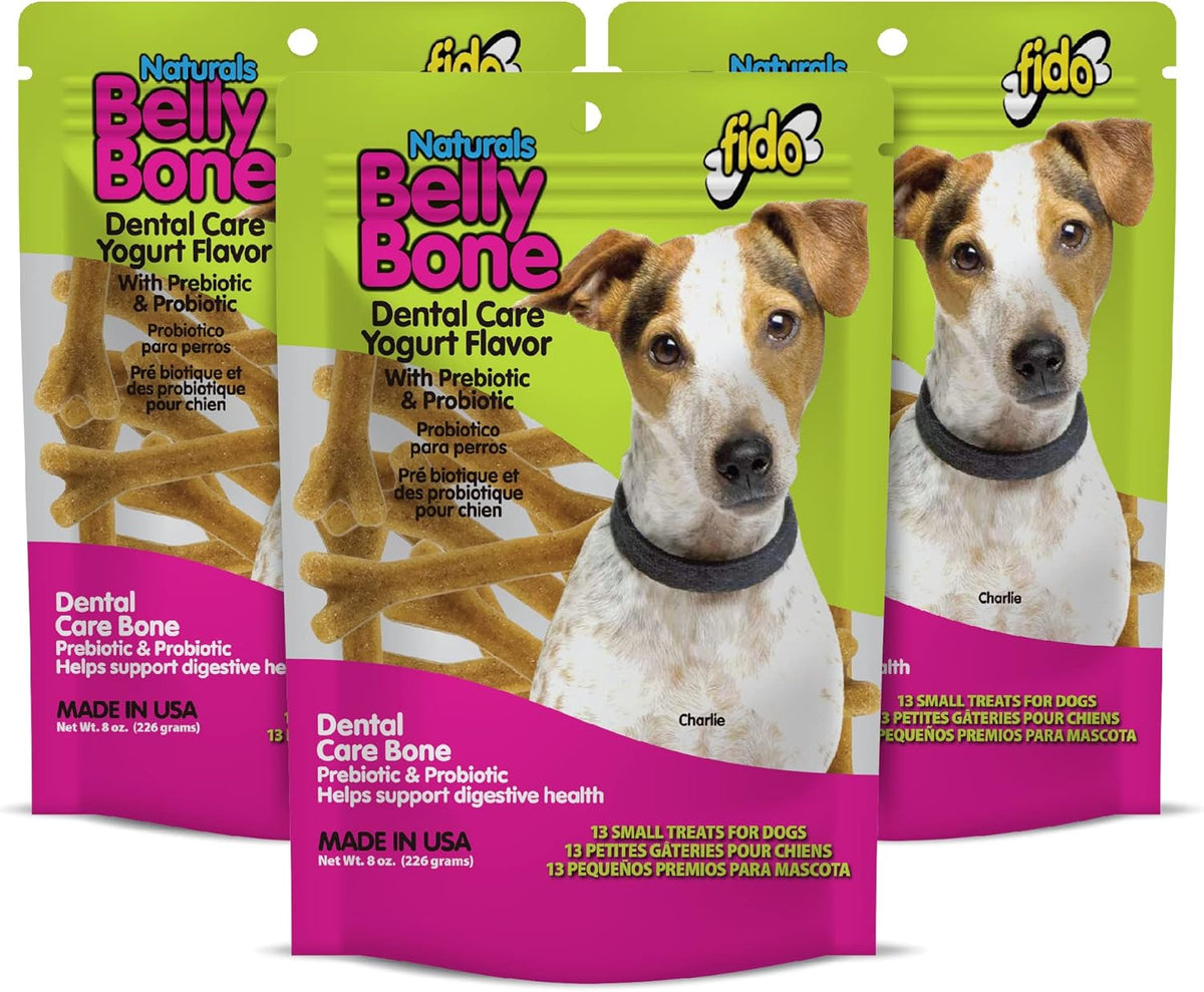 Fido Belly Bones for Dogs, Mini - 21 Count - Yogurt-Flavor Dental Treats for Small Dogs - Plaque & Tartar Control for Fresh Breath - Digestive Support - Made in USA - Image 9