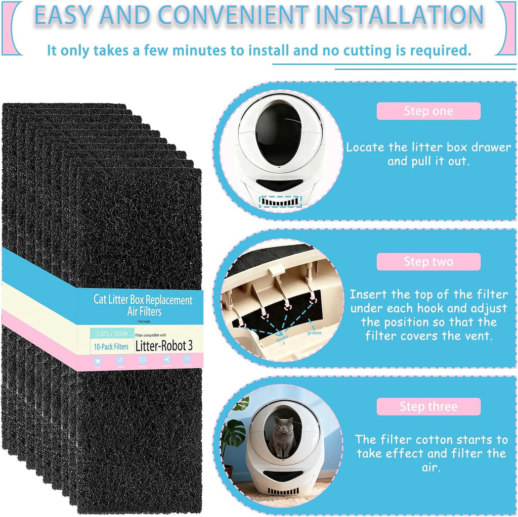 USA imported long lasting cat litter box odor control pads