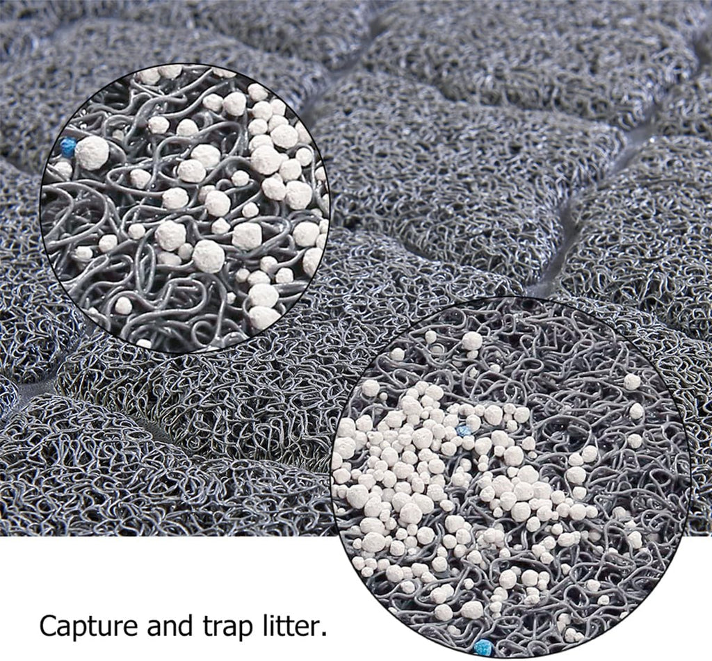 Unipaws cat litter mat showing textured vinyl coil surface