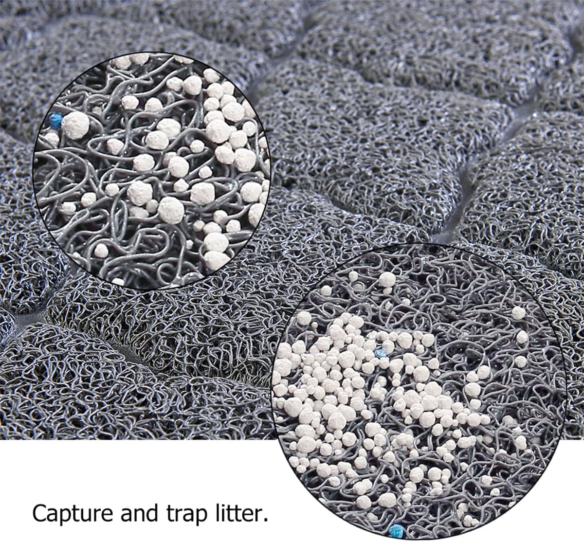 Unipaws cat litter mat showing textured vinyl coil surface