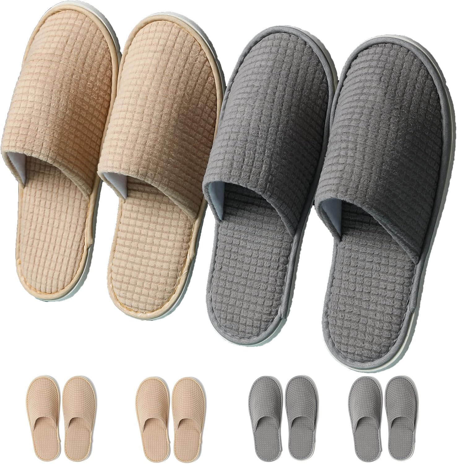 Cozyarea Spa Guest Slippers front view showing soft fleece