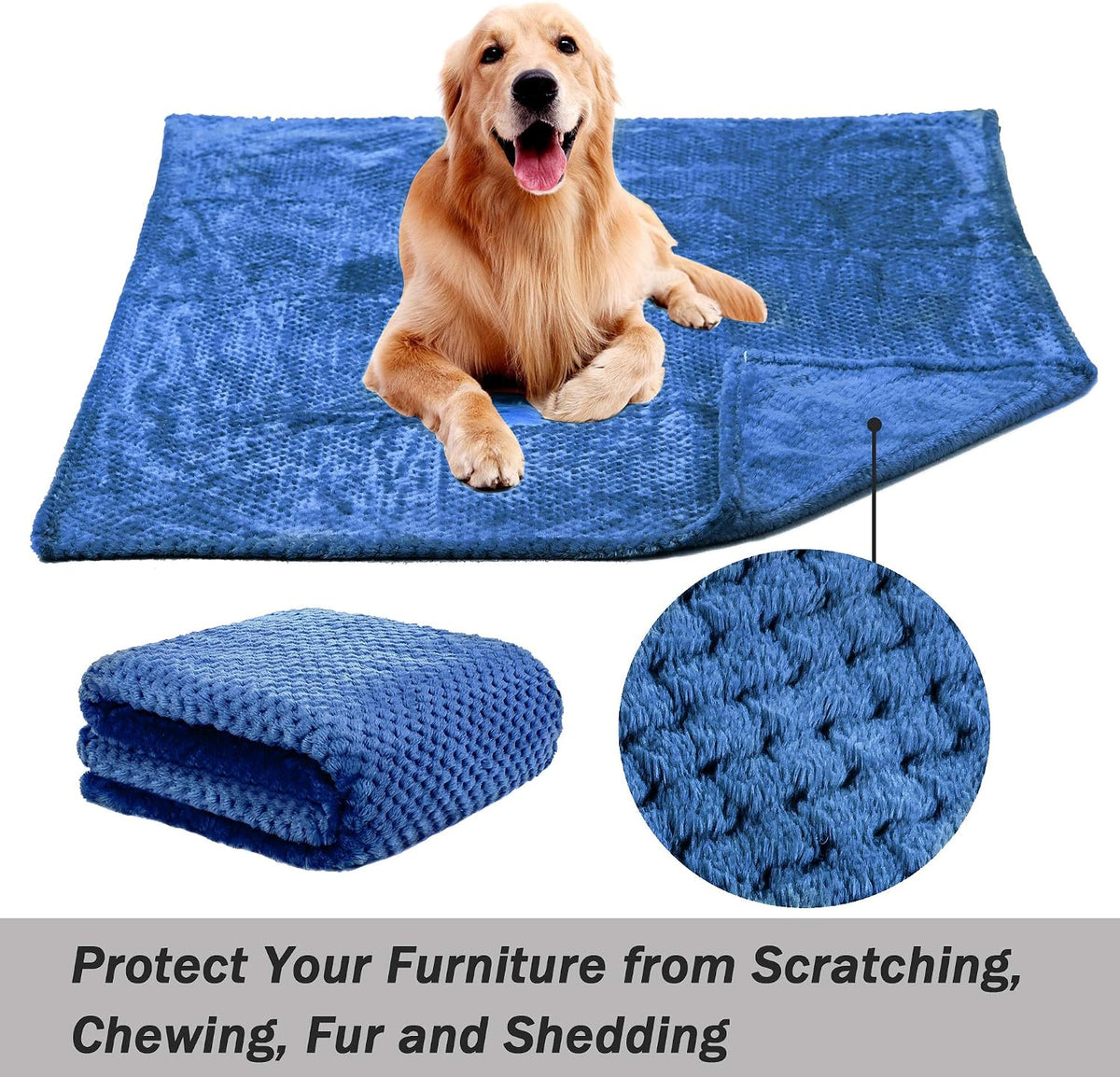 Reversible double layer fluffy puppy blanket spread on a luxury living room couch