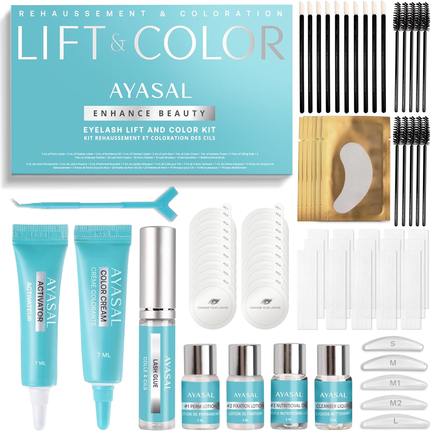 AYASAL Lash Lift Kit front view of packaging showing professional Korean formula