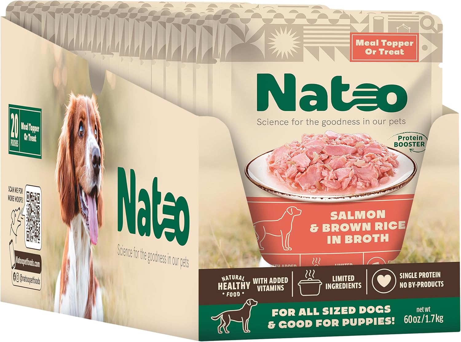 NATOO Dog Food Topper, Salmon with Pumpkin, Case of 20, 3 oz Each | For Picky Eaters, Wet Meal Topper for Dry Food, For Dogs & Puppies, Limited Ingredient, Dog Treat - Image 10