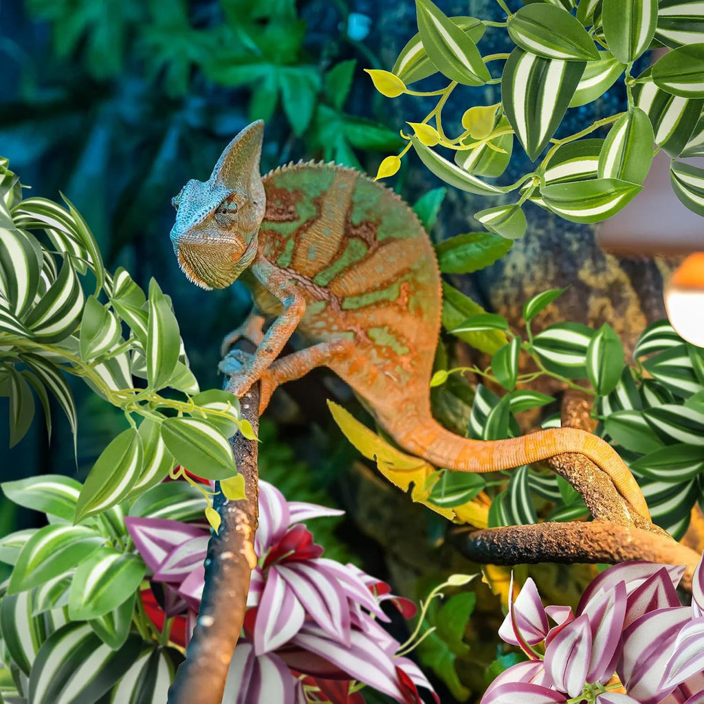 Reptile habitat decor purple and green hanging vines