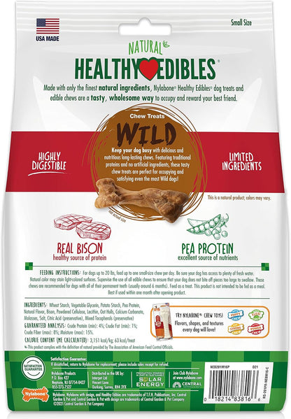 Nylabone Healthy Edibles WILD Natural Dog Chew Treats, Bison Flavor, Small Dogs Up to 20 lbs - Made in USA (16 Count) - Image 10