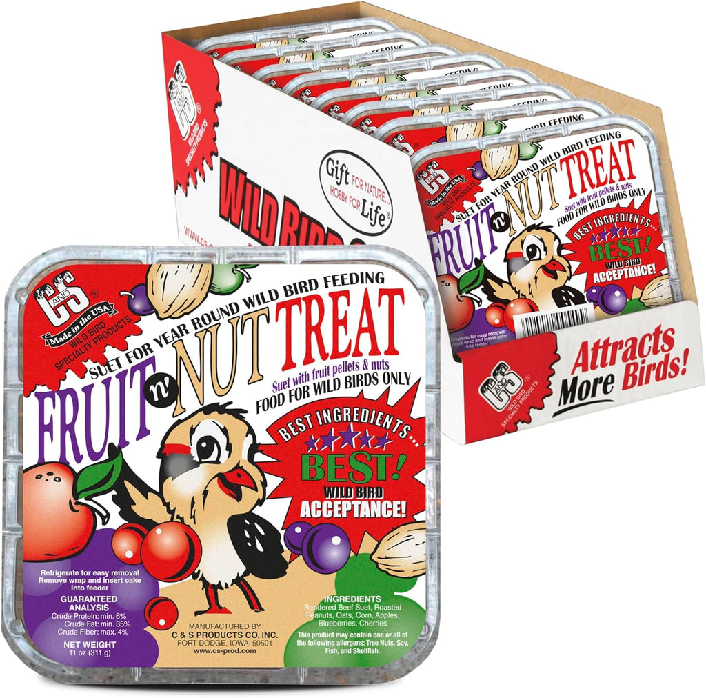 C&S Fruit n' Nut Suet Treat 8 Pack box front view