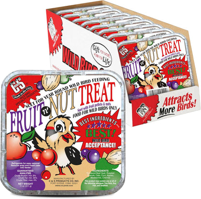 C&S Fruit n' Nut Suet Treat 8 pack front view