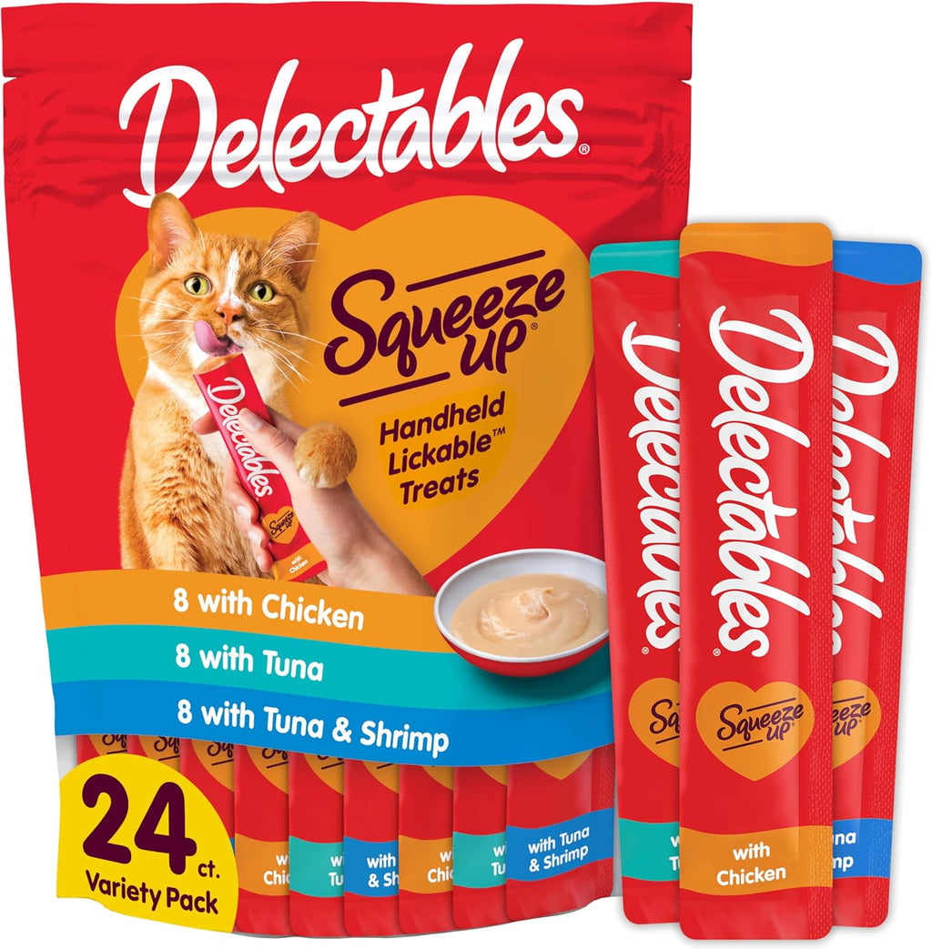 Delectables Squeeze Up Variety Pack, Creamy Squeezable Puree, Lickable Wet Cat Treats, Grain Free, No Added Fillers, No by-Products, No Added Preservatives, 0.5 Ounces Tube, 72 Tubes Total - Image 9
