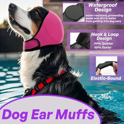 Fenyotech waterproof dog ear cover protection sleeves being used during a pet bath.