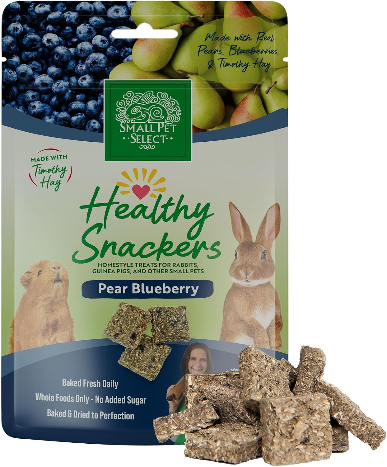 Small Pet Select Healthy Snackers Pear and Blueberry front view package