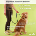 Adjustable waist belt component of the Tuff Mutt running dog leash highlighting the secure buckle system.
