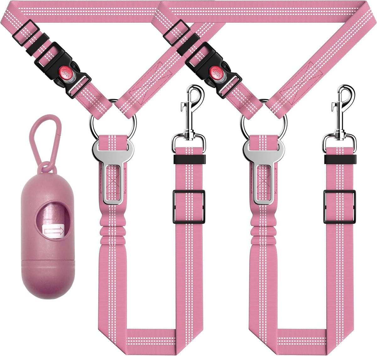Seyezo dog car safety restraint set black