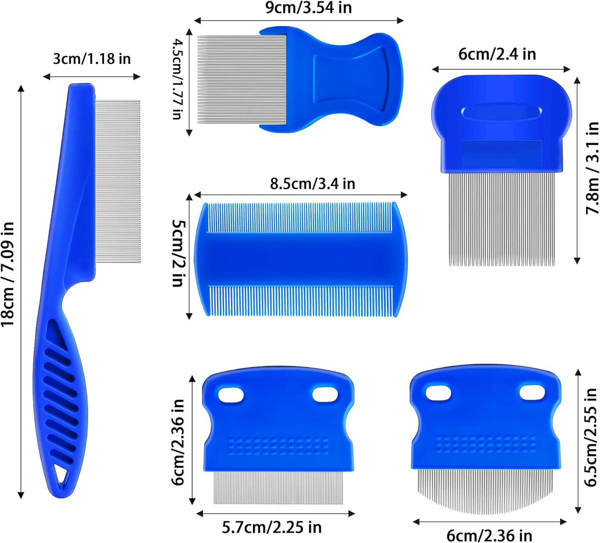 6 Pcs Flea Lice Comb,Stainless Steel Tear Stain Remover,Professional dog eye comb, Flea and Tick Combs for Dogs & Cats, Fine Tooth Dog Comb for Grooming - Image 9