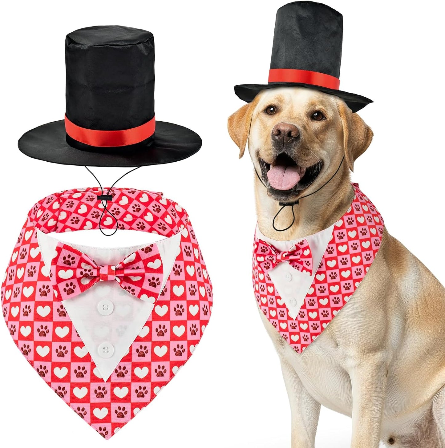 Large size pet tuxedo outfit by ShuRung for holiday celebrations.