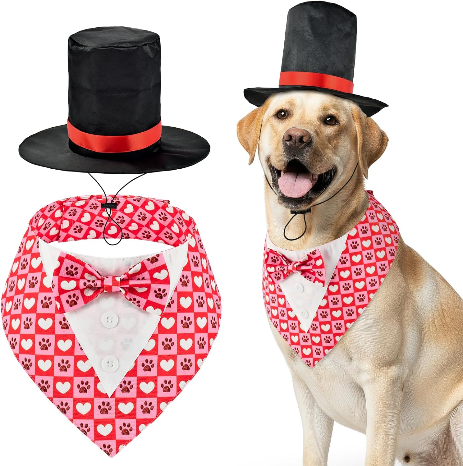 Large size pet tuxedo outfit by ShuRung for holiday celebrations.