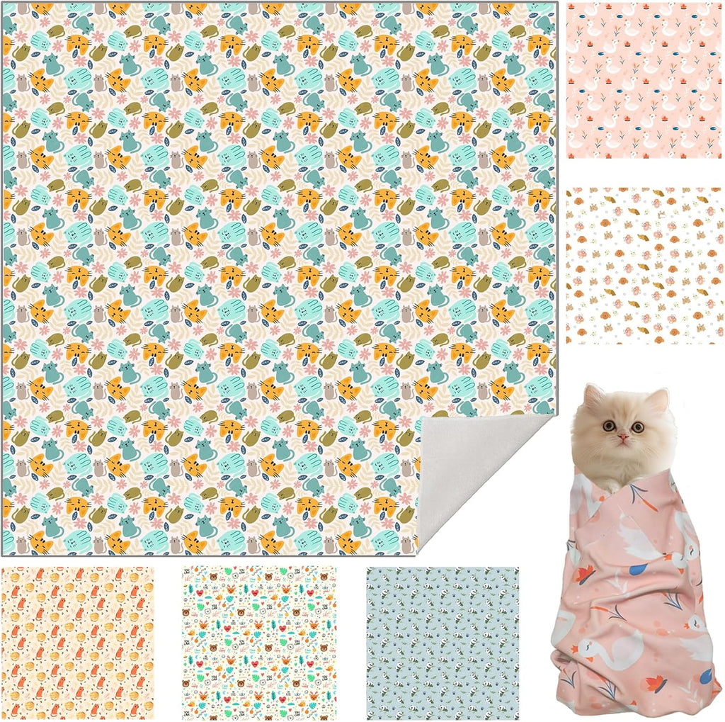 27.6" Cat Grooming Wrap, Cat Wrap for Cutting Nails, Self-Adherent Fabric Wrap for Cats, Cat Burrito Wrap Anti-Scratch, Anti-Escape, Multifunctional Swaddle Wrap Pet Tool (Funny Bear, X Large) - Image 11