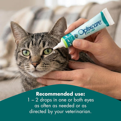 Authentic USA imported Optixcare eye lubricant gel for veterinary use.