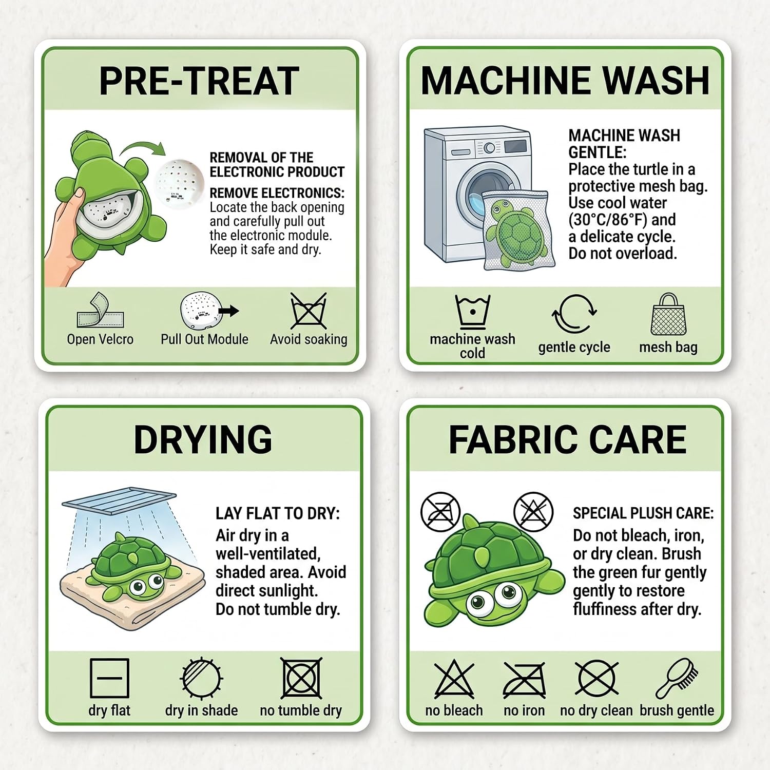 Durable machine washable green turtle outer cover detached from the inner motorized ball