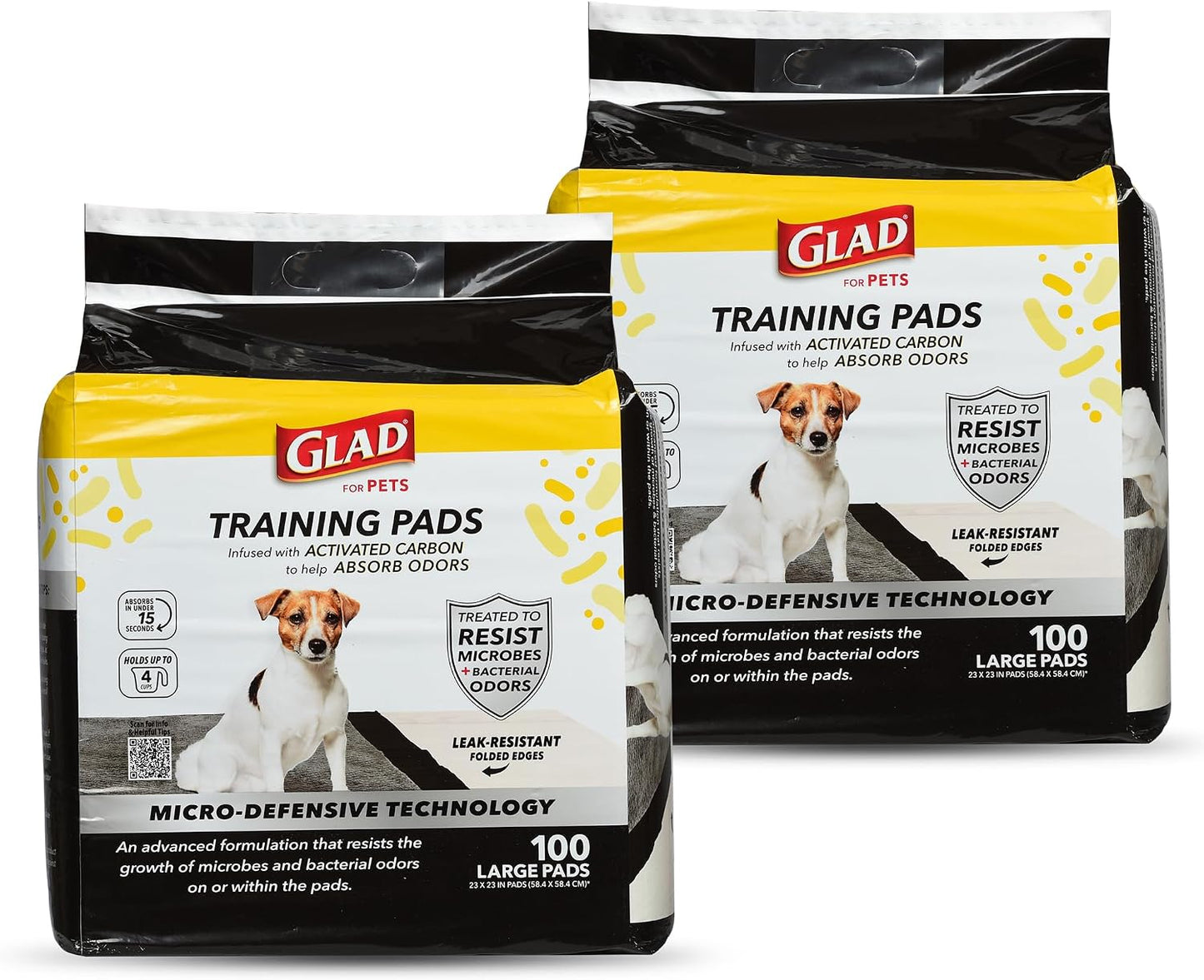 Glad for Pets Activated Carbon Puppy Training Pads with Anti-Microbial Technology, Odor Control Pee Mats for Dogs, 6-Layer Leak-Proof Heavy Duty Indoor Potty Pads, 23 x 23 Inches, 100 Count - Image 9