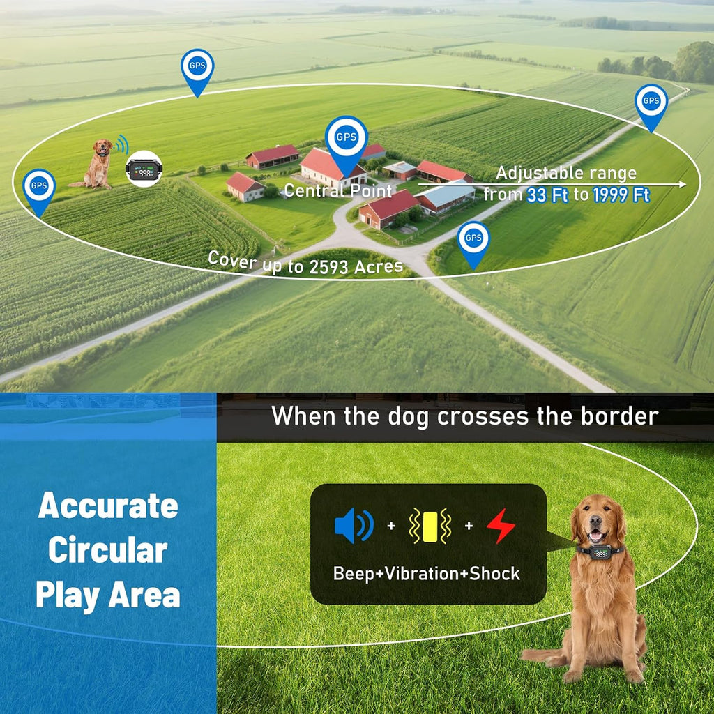 Black adjustable electric perimeter collar strap for medium and large dogs.