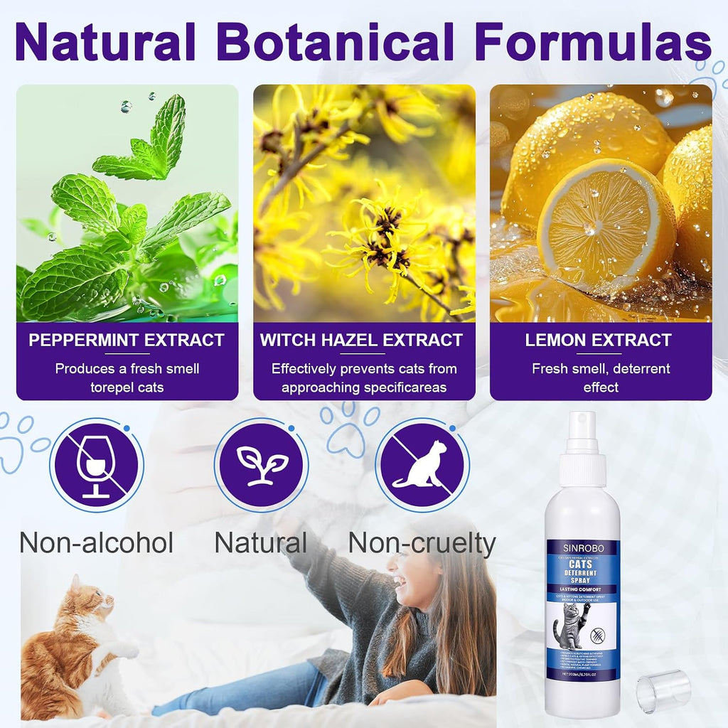 Close up of Bugazoom natural cat repellent spray 200ml bottle.