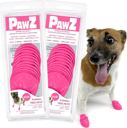 PawZ Rubber Dog Boots for Small Paws - All-Weather Waterproof Dog Shoes, Anti-Slip Traction for Rain, Snow, Mud & Hot Pavement - Pull-On Dog Booties, Black - Small (2"-2.5") - Pack of 24 - Image 13