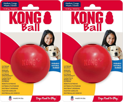 KONG Ball with Hole - Durable Dog Fetch Toy for Training, Interactive Playtime & More - Classic KONG Natural Rubber Ball - Red - For Large/Medium Dogs - Image 9