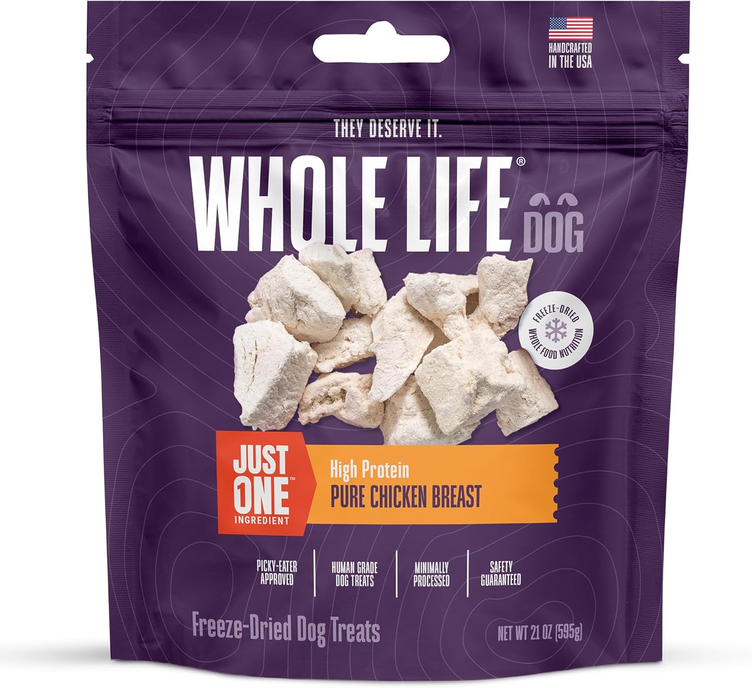 Whole Life Dog Just One Chicken Freeze Dried Dog Treats - Human Grade High Protein Food, Healthy Training Snacks, Freeze Dried Food Toppers, USA Made Natural Treats - 10 oz (Value Pack of 1) - Image 9