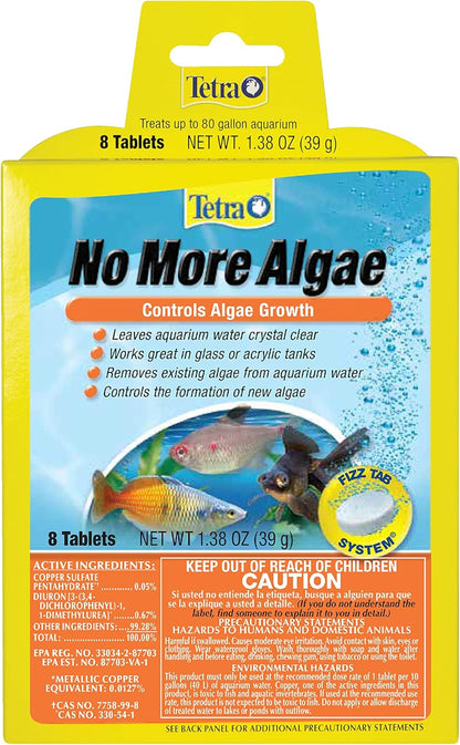 Tetra No More Algae Tablets front view packaging for freshwater aquarium maintenance