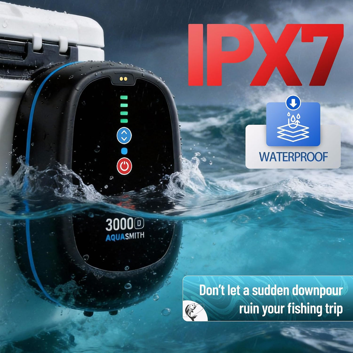 Aquasmith portable waterproof air pump for fishing