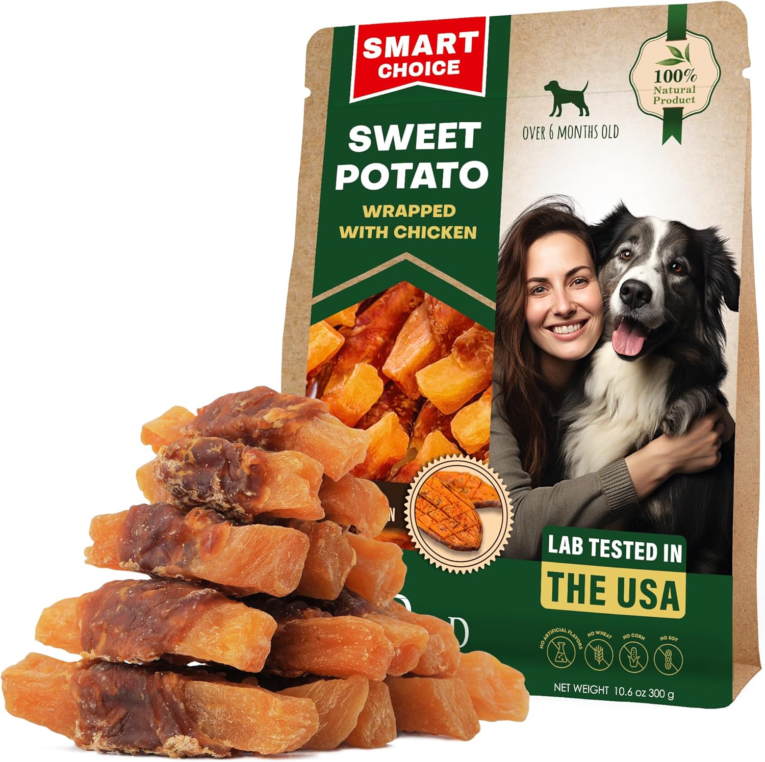 Beloved Pets Sweet Potato and Chicken dog treats front view packaging