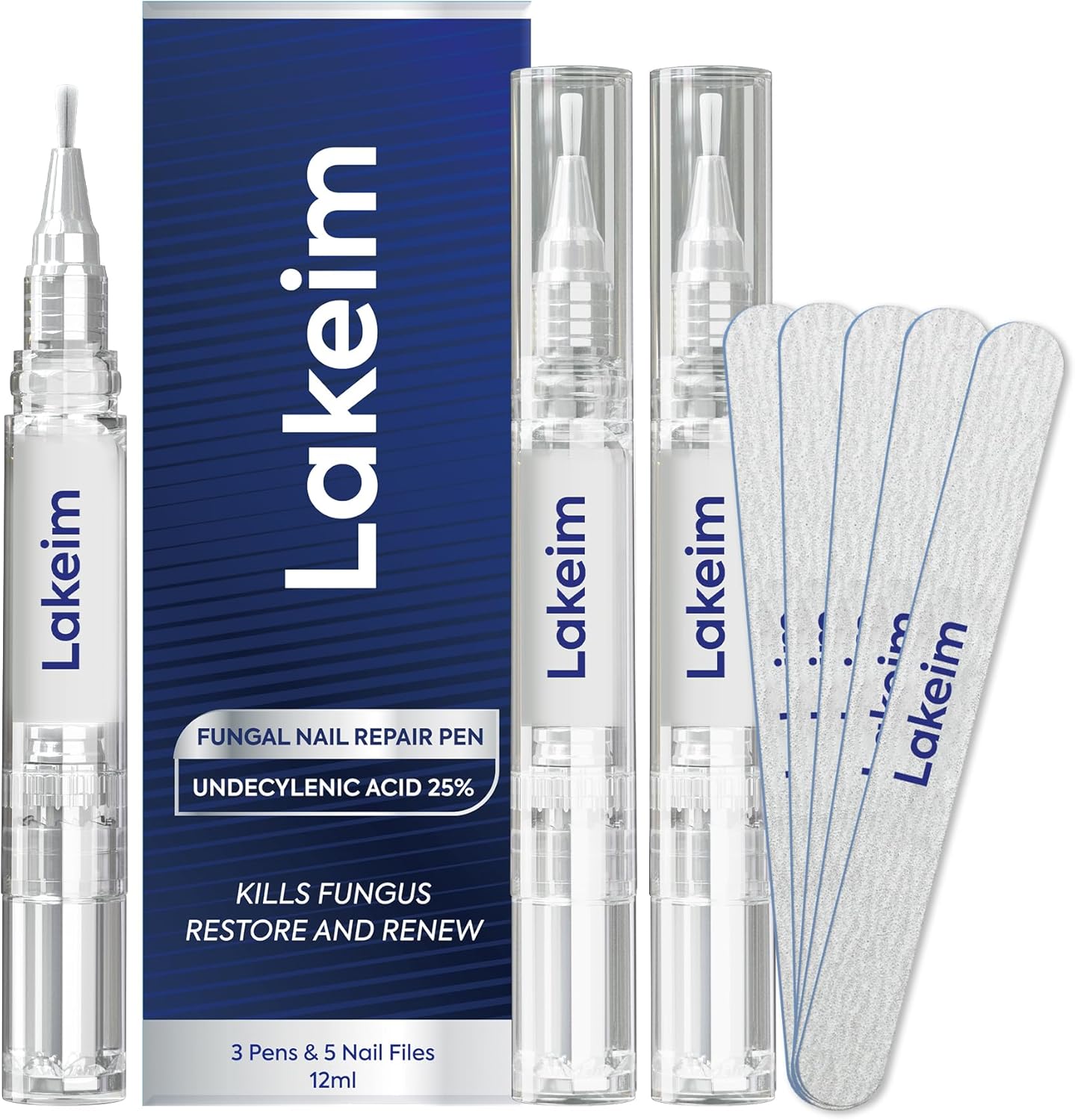 Lakeim toenail fungus treatment extra strength pens front view packaging for fungal nail repair