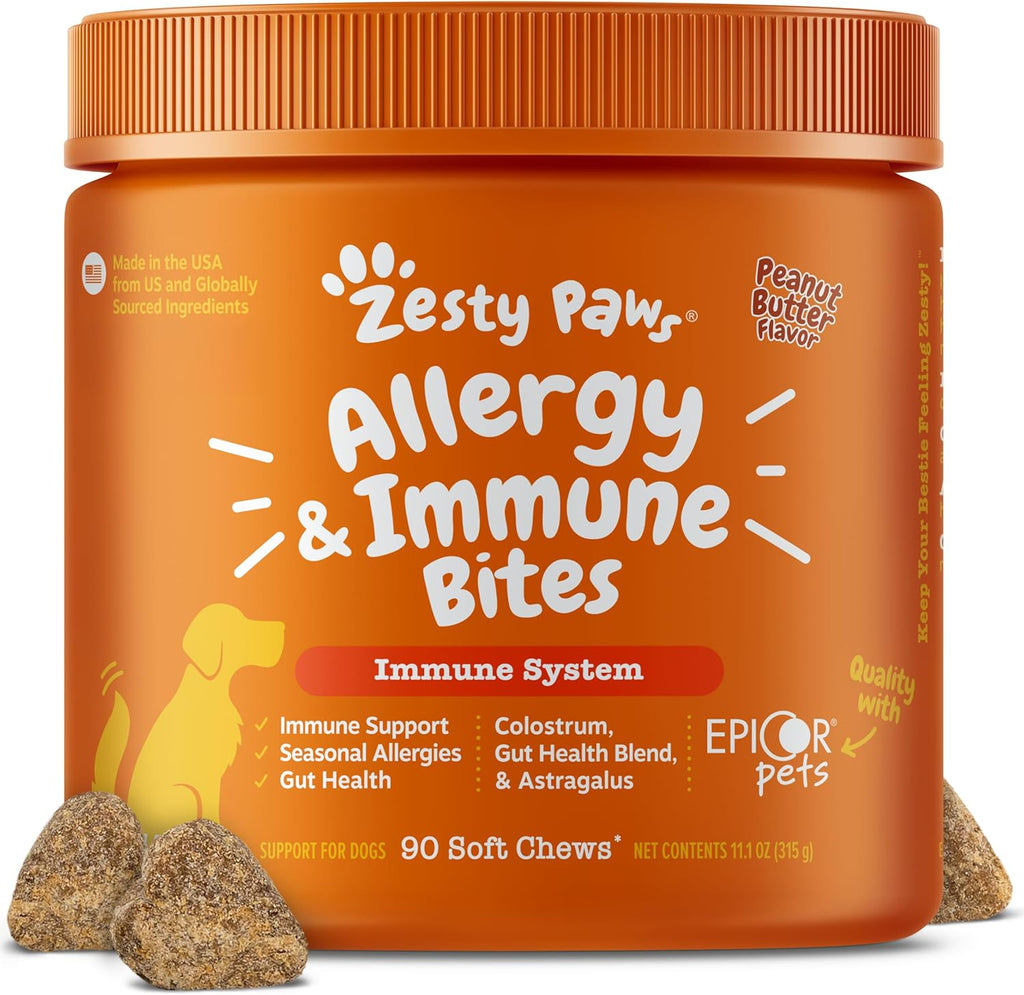 Zesty Paws Allergy Immune Bites - Dog Allergy Chews, Dog Probiotics for Itchy Skin and Ears, Lamb, 90ct - Image 9