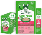 Greenies Feline Smart Purees Healthy Indoor and Skin & Fur Health Lickable Cat Treats, with Real Chicken, with Real Salmon, 0.49 oz. Tubes, 40 Count - Image 11