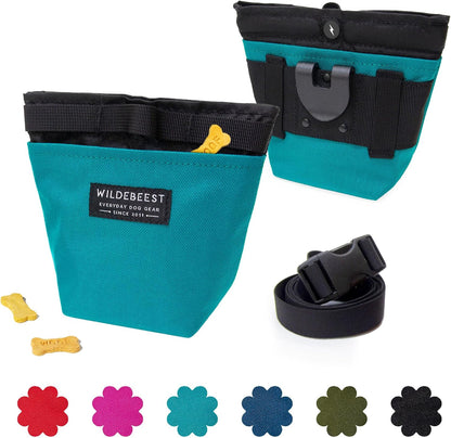 Wildebeest Dog Treat Pouch, Dog Treat Bag, Dog Training Treat Pouch, Dog Travel Bag, Pet Treat Pouch, Magnetic Closure, 2 Water-Resistant Compartments, Detachable Waist Strap & Belt Clip (Navy) - Image 12