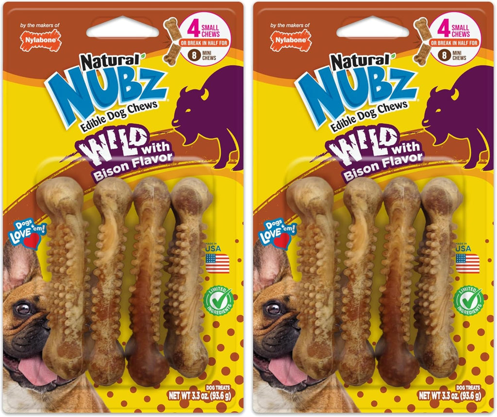 Nylabone Nubz Wild Natural Dog Chew Treats for Small Dogs, Long Lasting Dog Chew Bones Made in USA, Bison Flavor, Small Dog Bones for Dogs Up to 25 lbs. (12 Count) - Image 11