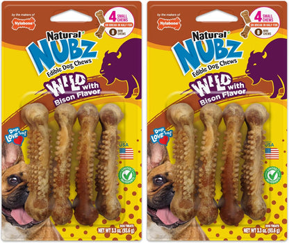 Nylabone Nubz Wild Natural Dog Chew Treats for Small Dogs, Long Lasting Dog Chew Bones Made in USA, Bison Flavor, Small Dog Bones for Dogs Up to 25 lbs. (12 Count) - Image 11