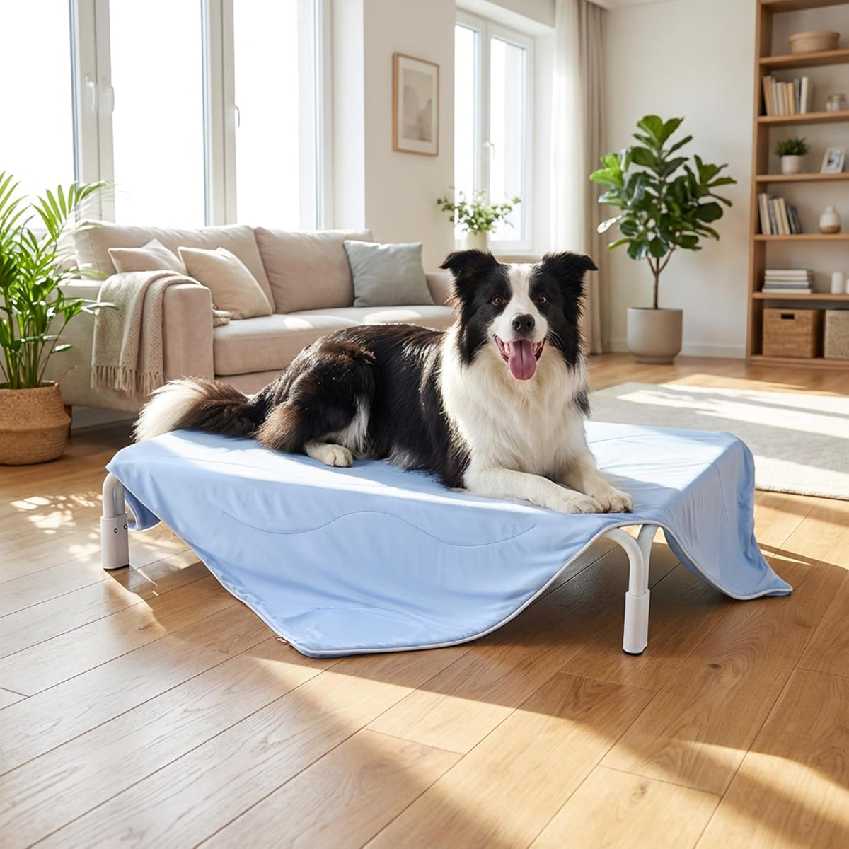 ZOMISIA Cooling Blanket for Medium Dogs - Lightweight Dog Cooling Mat with Breathable Air-Core Fill, Cold Pet Throw Blanket Washable for Summer, Soft Bed Cover, Blue, 30"x40" - Image 13